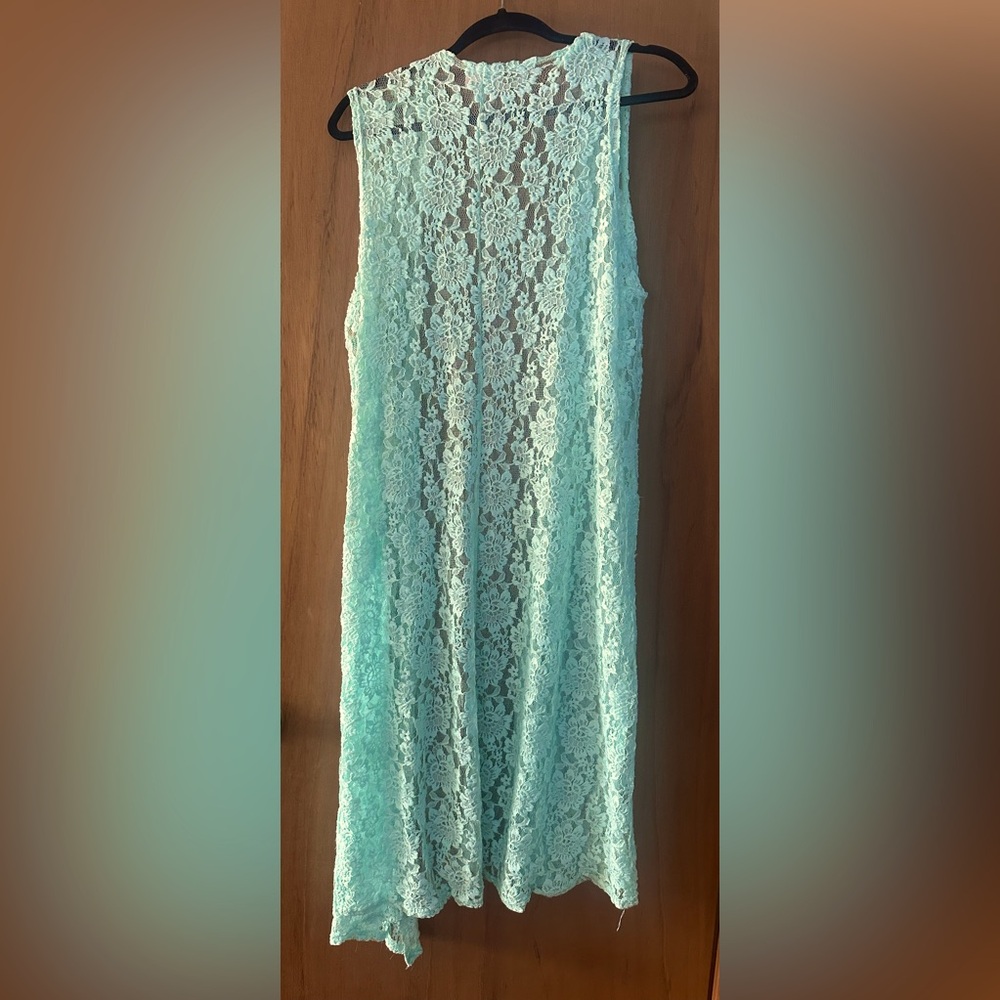 LuLaRoe mint lace vest - Picture 2 of 5